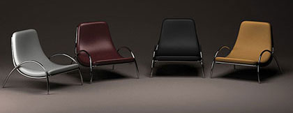 Fauteuils chrome et cuir